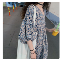 여자 루즈핏 히피풍 패턴 롱 원피스 PP8