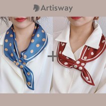 뉴 여성 스카프 버클 봄가을 여름 광택 쁘띠스카프 2P