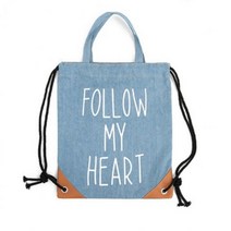 데님 스트링 보조 가방 데님백팩 신발주머니 에코백 운동 데일리
