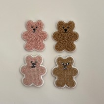 곰돌이와펜 만들기 옷핀만들기 악세사리 diy 가방펜던트 곰돌이 페브릭 붙이기, 핑크