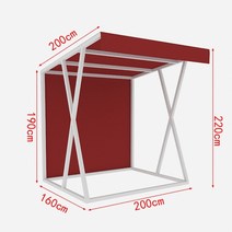 플리마켓 접이식 가판대 매대 이동식 판매대 야시장 행사용 선반, 2000 화이트 브라켓 + 레드 천