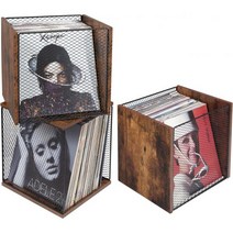 레코드 홀더 선반 비닐 레코드 보관 가구 DIY 스택형 50-100 레코드 비주얼 앨범 보관함 큐브 천연 나무 정리함 상자 레코드 캐비닛 레코드 비닐 보관