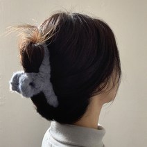 퍼 밍크 특대 왕 빅 겨울 꼬임 올림머리 집게 헤어핀 삔