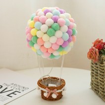 열기구 수면등 침대 벙커침대 DIY 모빌 아이방꾸미기 아기방꾸미기, 중형 브라운테두리마카롱볼