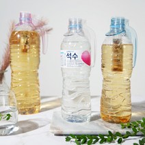 오늘새로 생수병 페트병 손잡이 1리터 2리터 물병, 블루, 2개