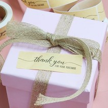 배달음식 디저트 포장 감사 스티커 가로 thank you 봉인지