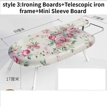 다리미판 높이조절 대형 접이식 다리미 보드 휴대용 다기능 소형 탁상 데스크탑 스탠드 가정 및 여행용 6, 13 Style 3 flowers