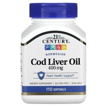 21st 센추리 21st 센추리 노르웨이 대구 간유 400mg 소프트젤 110정, One Color, One Size, 1개, 110개