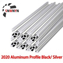 원형톱가이드 전기 원형톱 가이드 바 조기대 미터 12 pcs 20x20 알루미늄 프로파일 2020 t 슬롯 6mm cnc 유럽 표준 알루미늄 압출 프로파일 프리 컷 압출, 550mm, 2020-블랙 2개