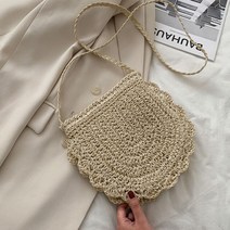 뜨게가방 패딩백 에코백 퀄팅 백숄더백 여성용 싱글 숄더 백 여름 빈티지 스트로 로프 핸드메이드 크로스