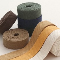 선샤인 면 웨이빙 끈 25mm 10칼러 hdn 가방끈 면끈 에코백끈 가방부자재, 머스타드