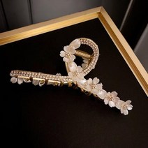 헤어핀 헤이집개 헤어악세사리 헤어엑세사리 헤어장식용품 새로운 진주 캐치 클립 백 헤드 상어 대형 그물 레드 여성 꽃 머리 장식 프랑스어 틈새 하이 엔드 감각