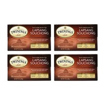 4개 100% 퓨어 블랙 티 차 랍상소우총 20 티백 Twinings