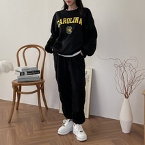 르엠마 SET [기모안감] 맨투맨조거팬츠 여자트레이닝세트 홈웨어 츄리닝 여성트레이닝세트 여자운동복 여성운동복 기모 여성 긴팔 트레이닝 세트 81674(6)