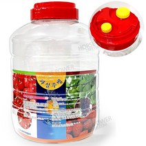 HORSE POWER 홀스파워 PET 페트 과실주통 담금주 원형 투명 + 마스킹테이프, 1개, 22L