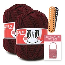 [니뜨] 올리오(70g)x2볼 [가방바닥+가방도안], 732_딥와인