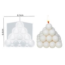 향초만들기큐빅 버블 볼 아로마 양초 실리콘 몰드 기하학적 원형 에폭시 석고 DIY 수제 비누 홈 데코, 10 Triangular Tower-L