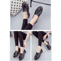 광택 여성로퍼 회사원 발편한유니화 4cm 여성슈즈