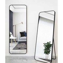 전신 거울 드레싱 플로어 미러 홈 벽 침실 메이크업 입체 피팅, 50x160 은백색