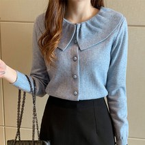 프릴 카라 니트가디건