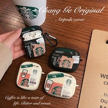 Starbucks 에어팟케이스 별다방 명품에어팟케이스 심플한 1세대 2세대 3세대 프로 이어폰케이스, 블랙3세대