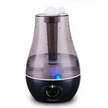 홈 오피스 3000ml 초음파 가습기 더블 분무기 빅 미스트 볼륨 포그 미스트 메이커 에센셜 오일 디퓨저, 검은 색, 미국 플러그