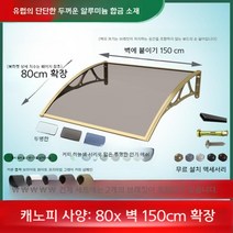 렉산 캐노피 온실 넥산 지붕재 복층 공사 투명 판넬 천막 발코니 처마, I. 80x150cm 캐노피 / 브래킷 2개
