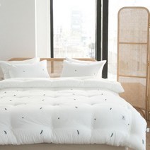 오가닉 자수 순면 차렵이불 기본세트(SS).베이직톤