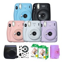 인스탁스 미니11 폴라로이드+전용가방+필름40장+커스텀스티커+홀로그램1단앨범 SET, 1개, 아이스화이트