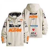 KTM자켓 라이딩슈트 바람막이 테크3바막 방수 방풍 오토바이레이싱자켓, 후리스안감/L, 연한카키색, 연한카키색