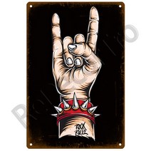 벽장식소품 우드 인테리어 헌팅트로피 소품 클래식 레트로 금속 사인 팝 틴 로그인 음악 빈티지 플라크 록, 19 YanZ 30651_01 20x30cm