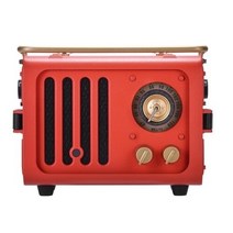 MUZEN RADIOOO 빌딩 블록 시리즈 WD101GN 레트로 와일드 지프 스타일 FM 라디오 야외 휴대용 금속 블루투스 스피커 서브 우버, Power Red