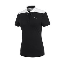 볼빅 여성 골프 UV차단 배색 카라 반팔 티셔츠 VLTSLD94 BK