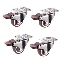 K1KA 125152 인치 캐스터 세트 일반 베어링 고무 바퀴 가구 이동 침묵 부드러운 회전 캐스터 트롤리 8 종류, 01 주황색_01 15 인치