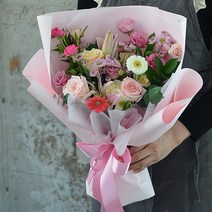 꽃센터피스 꽃정기배송 생화택배 1회체험꽃가능 졸업꽃다발 여자친구선물, 포장 꽃다발