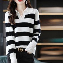요모조모 2567 카라넥 스트라이프 캐쥬얼 니트