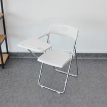 접이식 일체형 책상 강의실 의자 교실 학원용 책걸상, 화이트