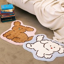 귀여운 강아지 모양 발매트 주방 거실 매트 아이방매트 현관매트 욕실매트 발수건 미니 러그 발닦개 화장실앞 발수건 침대밑 작은매트, 브라운