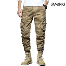SMOPIG 남자 카무플라주 팬츠