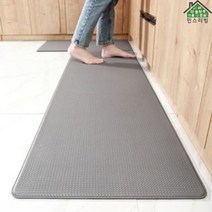 민스리빙 모던 주방 발매트 북유럽 싱크대매트 무지 PVC, 블랙