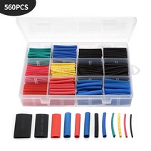 560 종 열 수축 튜브 세트 - 플라스틱 박스 포함 Heat Shrink Tube (전기 배선 각종 생활 전선 보호 절연 테이프 연결 이음새 고정) 0.1%의 비밀, 1개