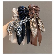 (1+1) 반묶음리본 여성머리끈 헤어악세서리 헤어머리끈 꽃무늬패턴머리끈