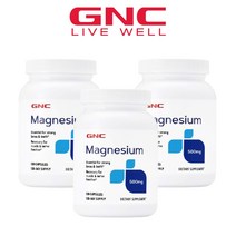 (3팩 기획) 지엔씨 GNC 마그네슘 Magnesium 500mg 다량 무기질 필수 미네랄 120캡슐