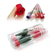 원통형 OPP형 카네이션 비누꽃한송이, 카네이션원통형-레드