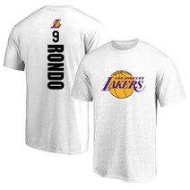 LA레이커스 티셔츠 RONDO9 반팔 티 NBA 라존론도 특대 빅사이즈 남자 여자 슈팅 져지 저지 농구 팀 복 상의