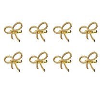 냅킨 링 저녁 파티 홈 파티 식기 장식을위한 8pcs 냅킨 링, 하나, 골든