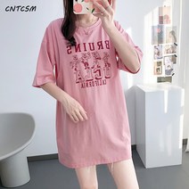 CNTCSM 수유복 여름 반팔 미디 상의 티셔츠 외출 매머드 산후기 수유복 임산부 하복 패션