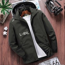 쥬엔리치 L-8XL 남자 빅사이즈 후드 집업 자켓 방수 등산복 캠핑 바람막이 봄 가을 점퍼 남성 작업복 잠바