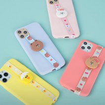 라인프렌즈 베이비 피규어 핑거 스트랩 핸드폰줄 끈, 코니
