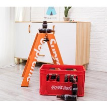 슈프림 사다리 접이식 2단 3단 알루미늄 편집샵 사다리 원룸 인테리어 다락방 캠핑 가정용, D 오렌지 2단